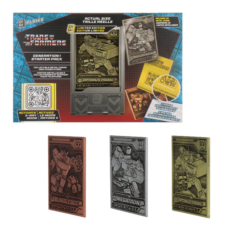 Transformers Digiplate Starter Pack - 3 Metal Cards + Stand