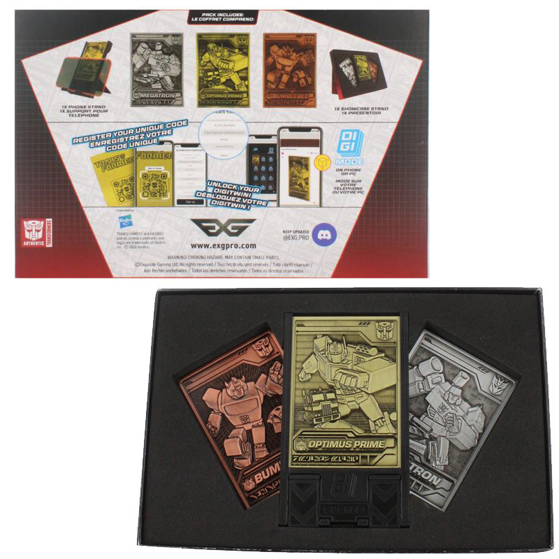 Transformers Digiplate Starter Pack - 3 Metal Cards + Stand