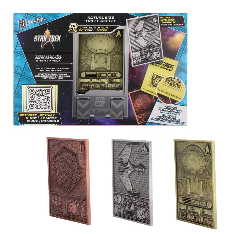 Star Trek Digiplate Starter Pack - 3 Metal Cards + Stand