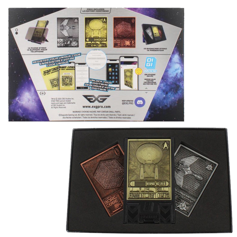 Star Trek Digiplate Starter Pack - 3 Metal Cards + Stand