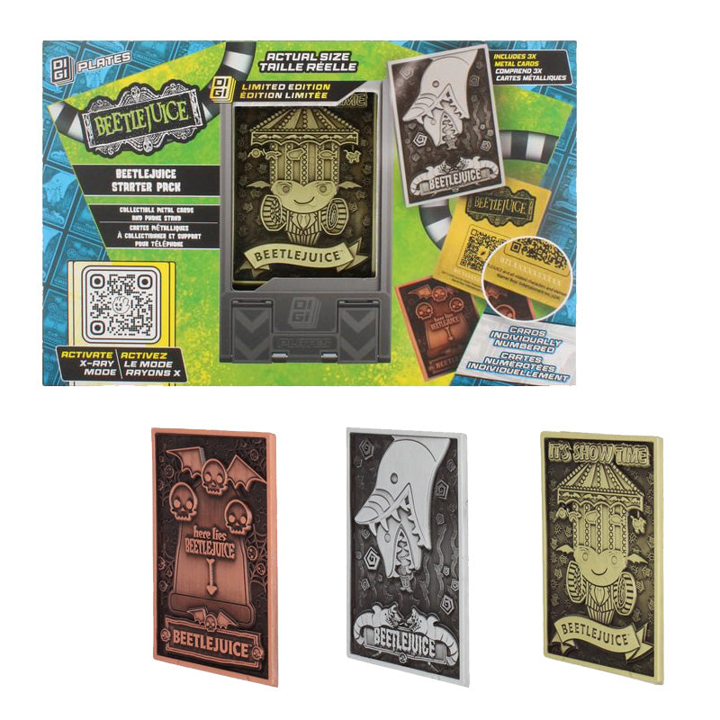 Beetlejuice Digiplate Starter Pack - 3 Metal Cards + Stand