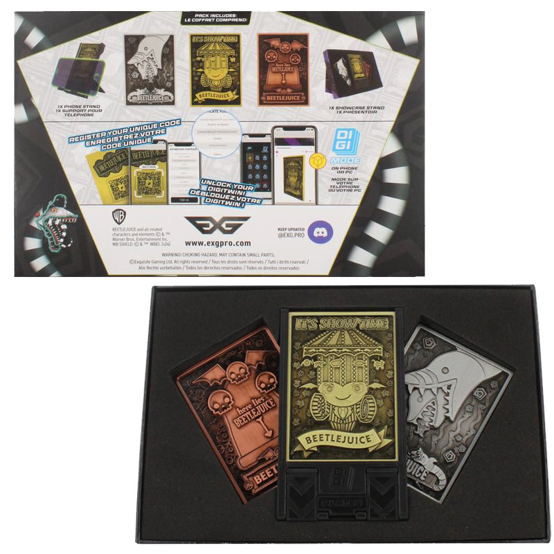 Beetlejuice Digiplate Starter Pack - 3 Metal Cards + Stand