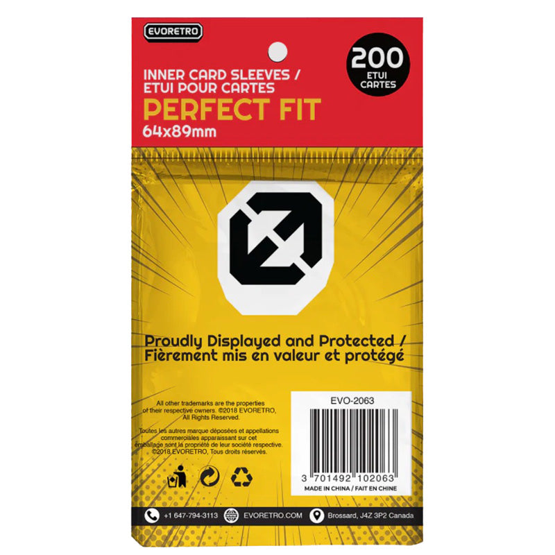 Evoretro 200 Perfect Fit Sleeves for Pokemon, Lorcana & MTG Cards