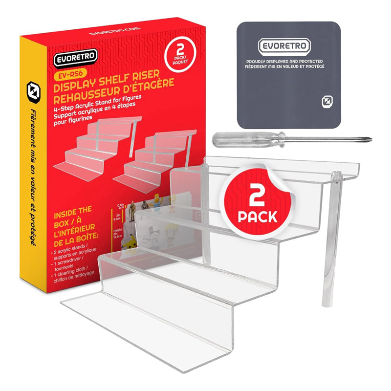 Evoretro Acrylic 4-Step Riser Large for Display - Pack of 2pcs