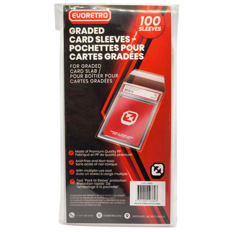 Evoretro Pack of 100 Sleeves for PSA Graded Cards