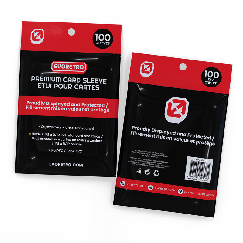 Evoretro Pack of 100 Crystal Sleeves for Standard Cards
