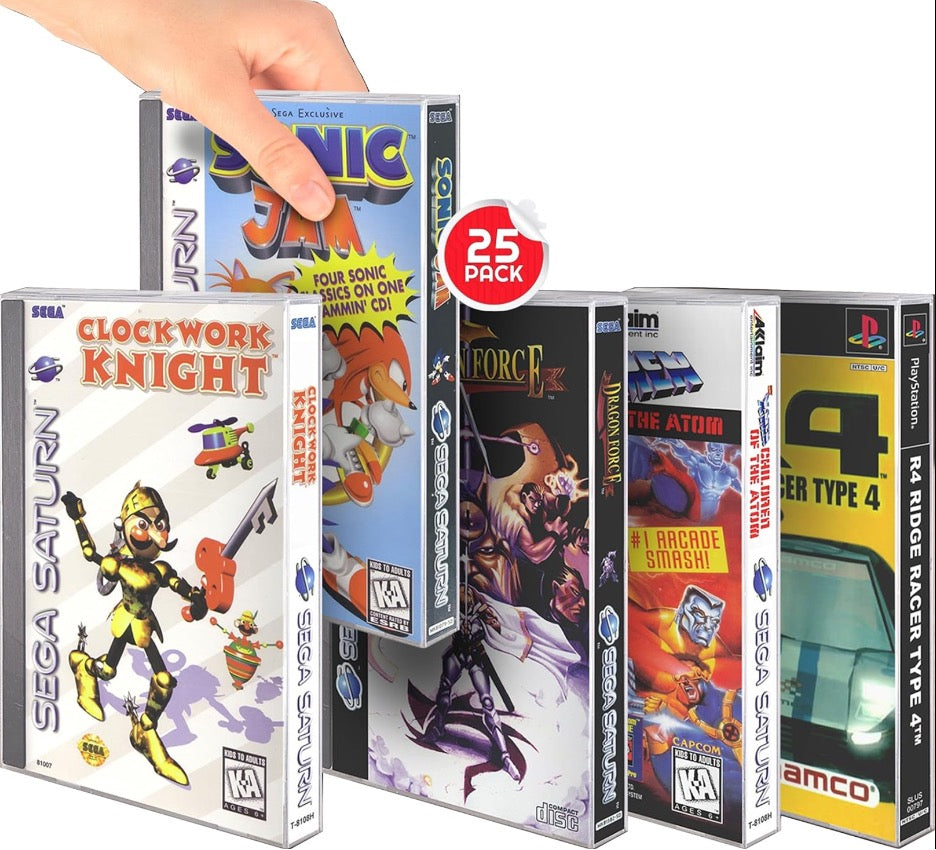 Evoretro Protective Case for Sega Saturn Long Box - Pack of 25