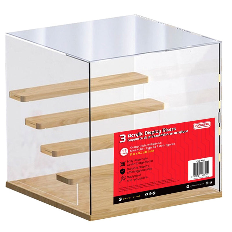 Evoretro Acrylic Display Case 30cm with 4-Step Riser