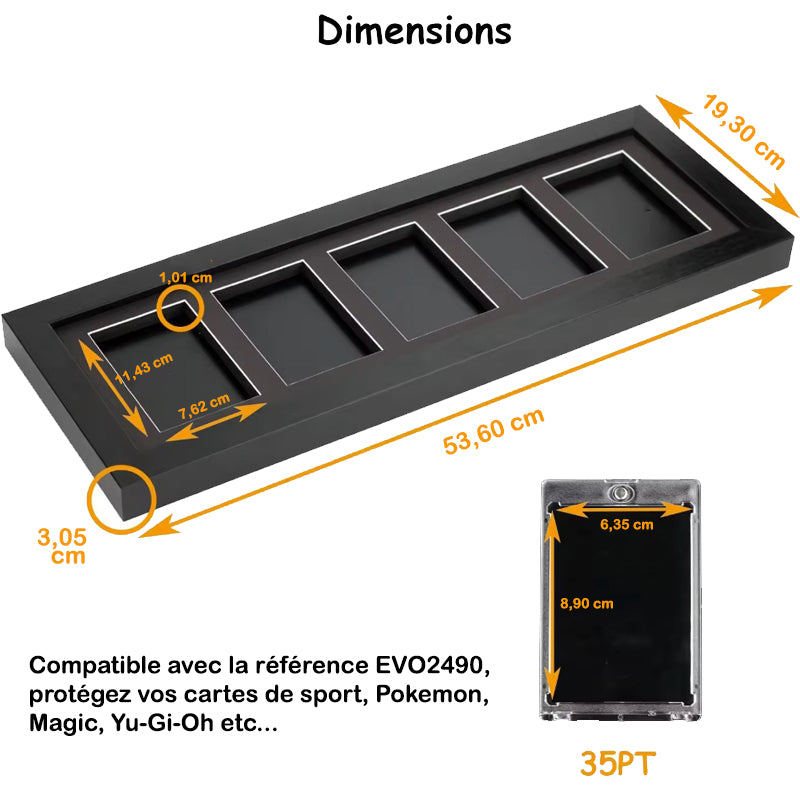 Evoretro Magnetic Wooden Display Frame for 5 Standard Cards