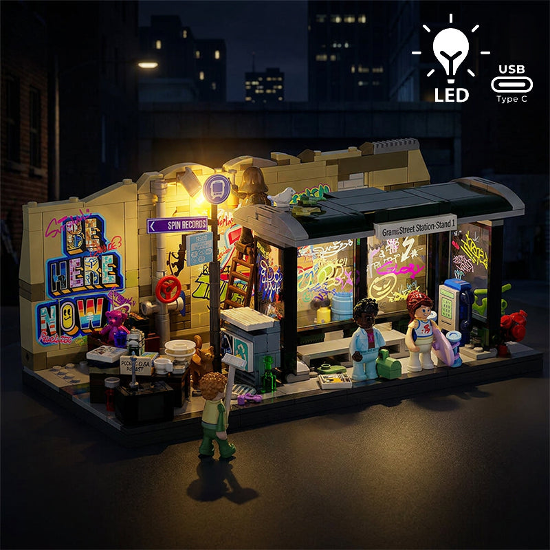 Lumibricks Street Fusion 19004 Graffiti Bus Stop
