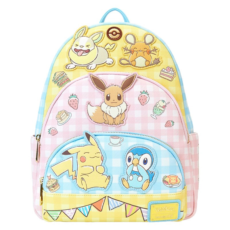 Pokemon Loungefly Triple-Pocket Backpack - Pokemon Cafe
