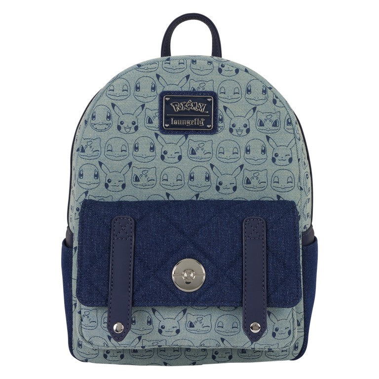 Pokemon Loungefly Mini Backpack - Faux Denim