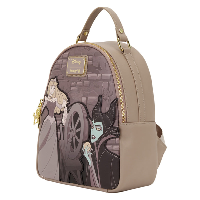 Disney Loungefly Mini Backpack Sleeping Beauty Spinning Wheel