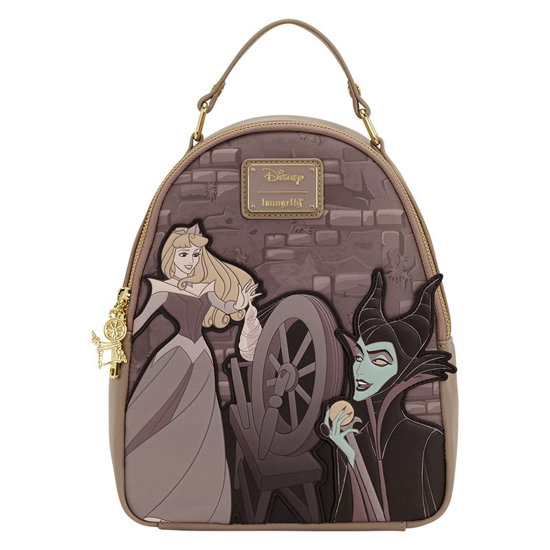 Disney Loungefly Mini Backpack Sleeping Beauty Spinning Wheel