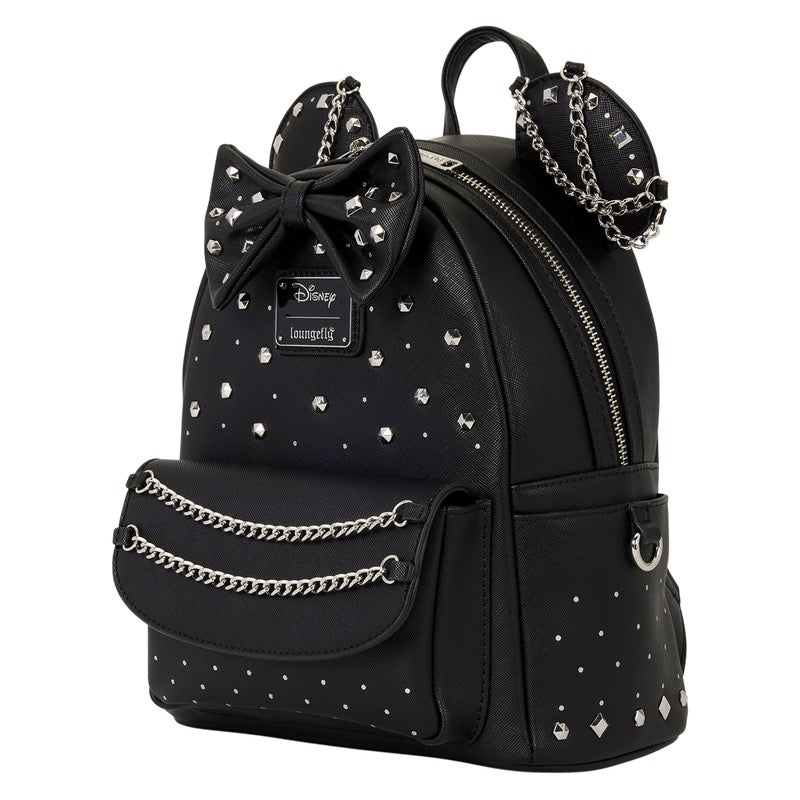 Disney Loungefly Mini Backpack Minnie Mouse Studs & Chains