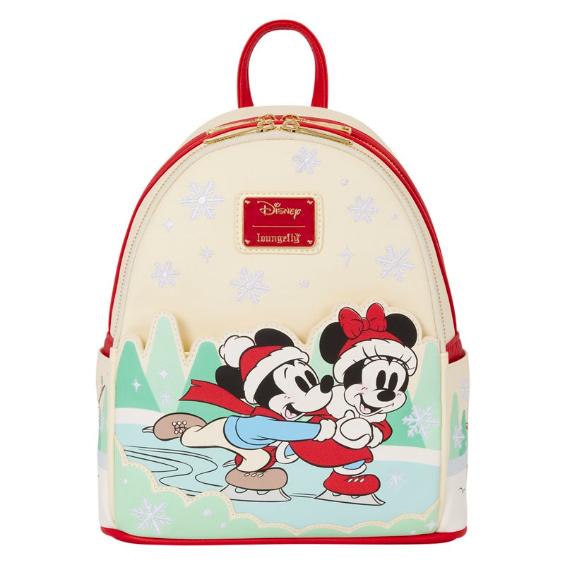 Disney Loungefly Mini Backpack Mickey & Friends Ice Skating