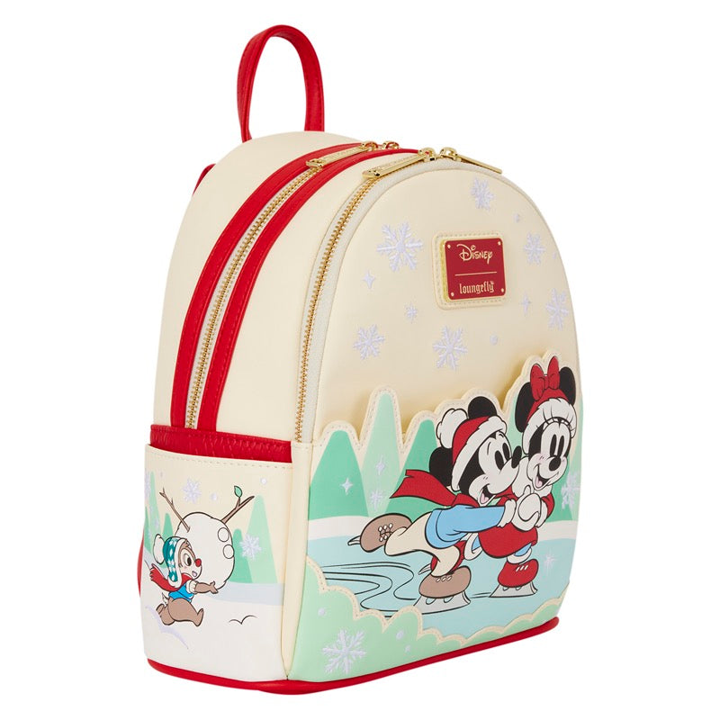 Disney Loungefly Mini Backpack Mickey & Friends Ice Skating