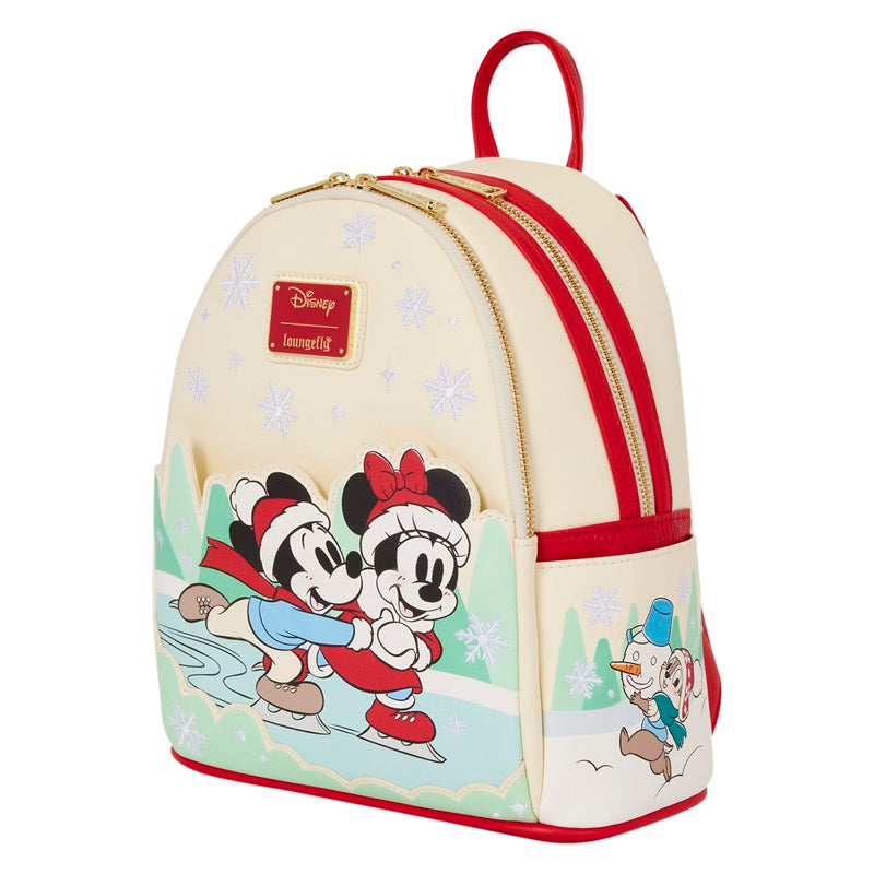 Disney Loungefly Mini Backpack Mickey & Friends Ice Skating