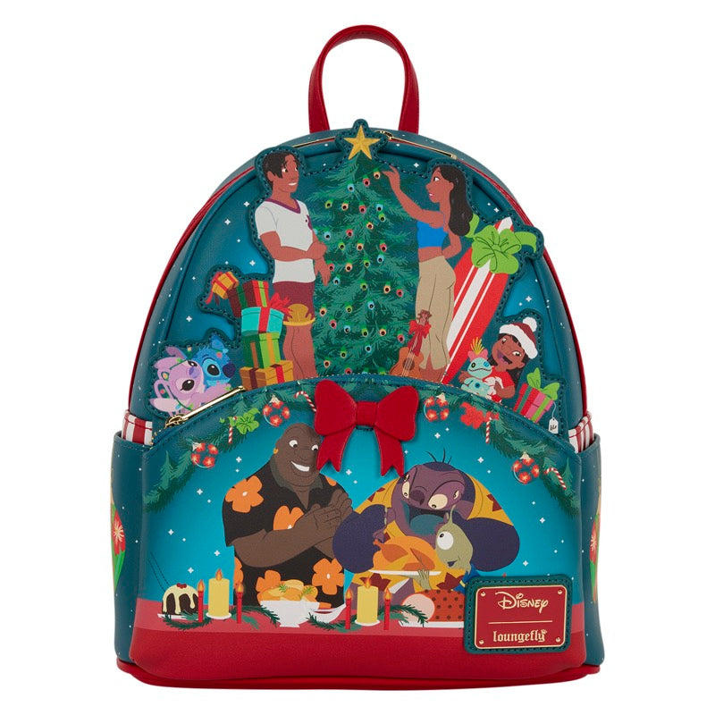 Disney Loungefly Mini Backpack Lilo & Stitch Holiday Celebration