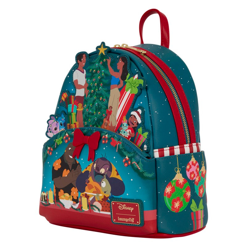 Disney Loungefly Mini Backpack Lilo & Stitch Holiday Celebration