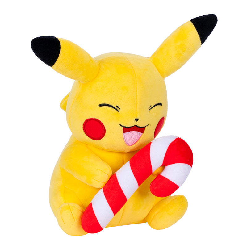 Pokémon Seasonal Plush 20cm Holiday Pikachu With Candy Cane W6