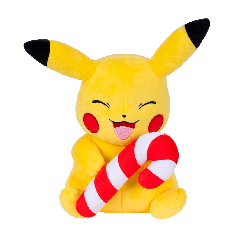 Pokémon Seasonal Plush 20cm Holiday Pikachu With Candy Cane W6