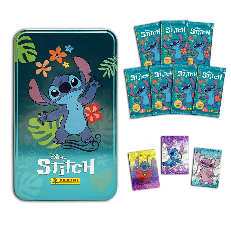 Disney Stitch TC Panini Metal Box 7 Poch 6 Cards + 3 El