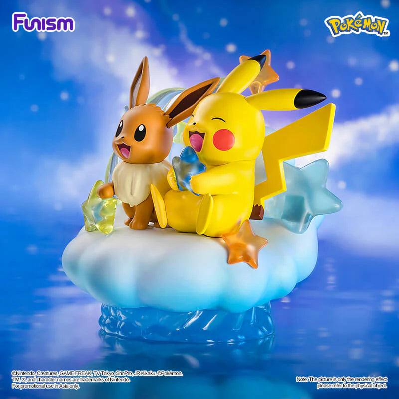 Pokemon Funism Prime Figure Eevee and Pikachu Nebula 20cm