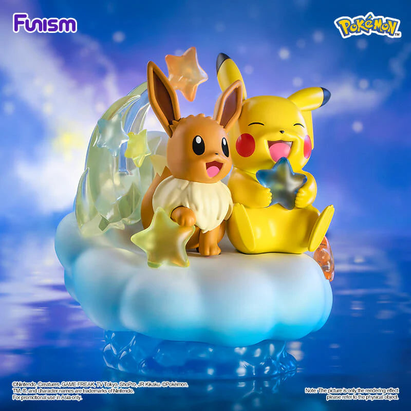 Pokemon Funism Prime Figure Eevee and Pikachu Nebula 20cm