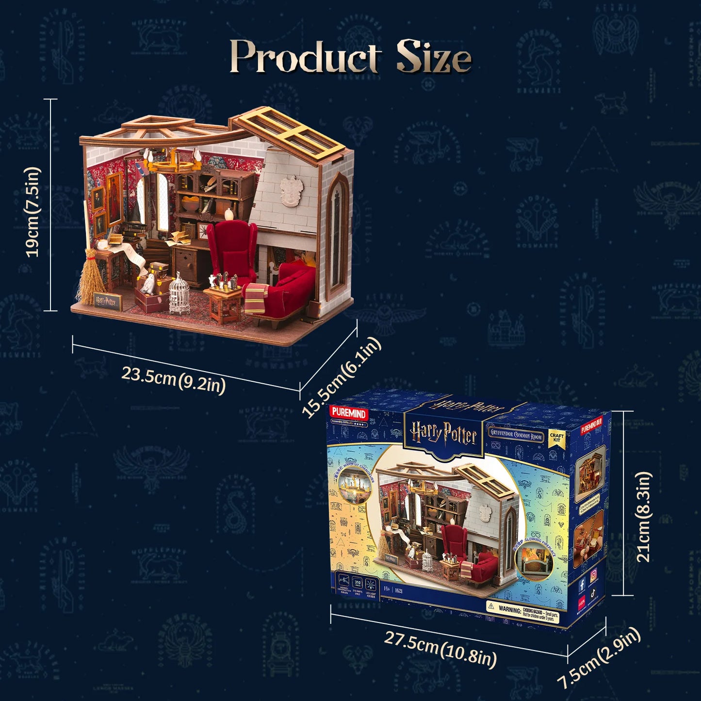 Harry Potter Puremind Wooden DIY House Gryffindor Common Room