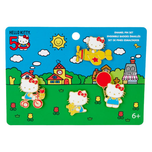 Hello Kitty Loungefly 50th Anniversary Pin Set 4pcs Classic