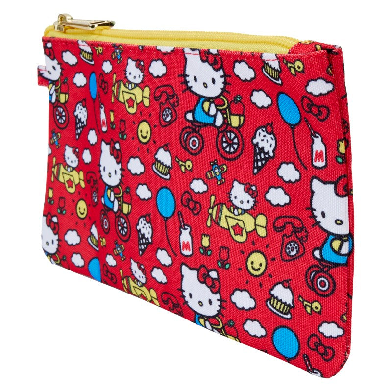 Hello Kitty Loungefly 50th Anniversary Pouch Classic AOP Nylon