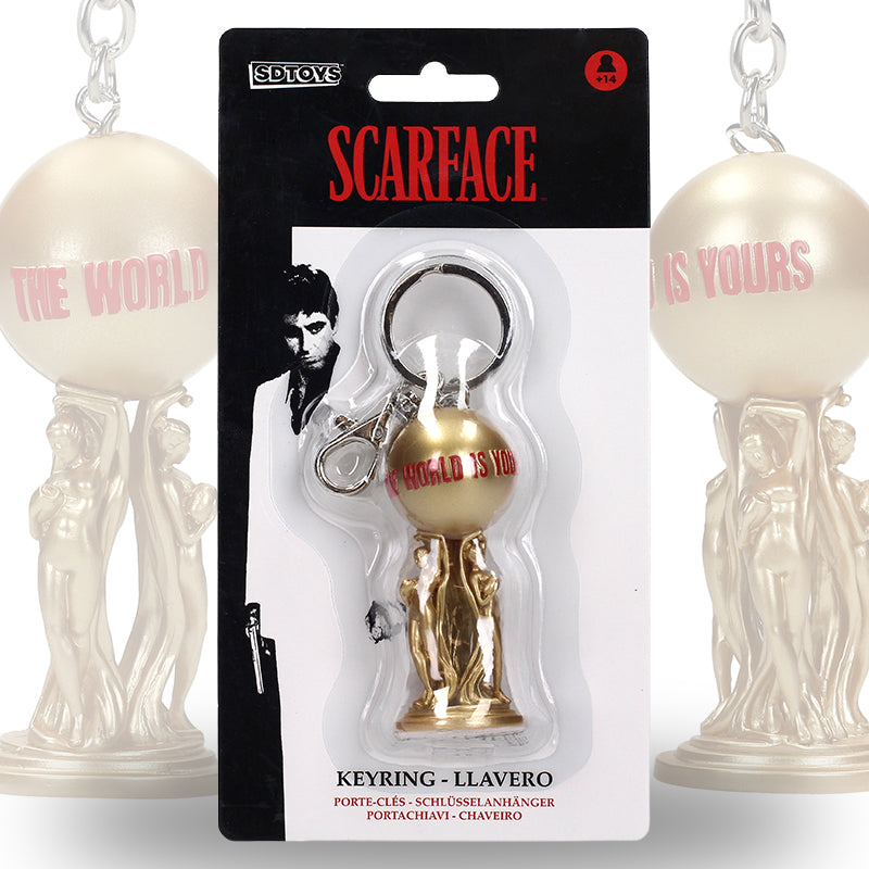 Scarface Metal Keychain 7cm The World Is Yours 3D