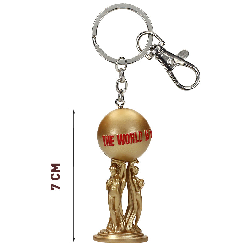 Scarface Metal Keychain 7cm The World Is Yours 3D