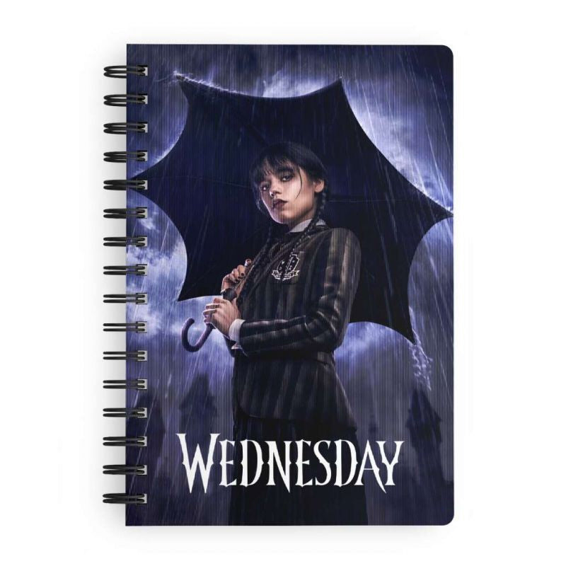 Wednesday Spiral Notebook 3D 30x21cm - Rain