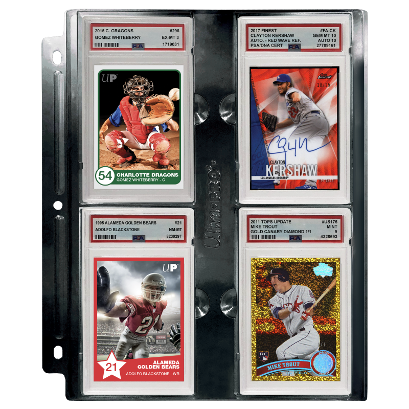 Ultra Pro PSA Grading Page - Black, 3-Ring Binder Compatible