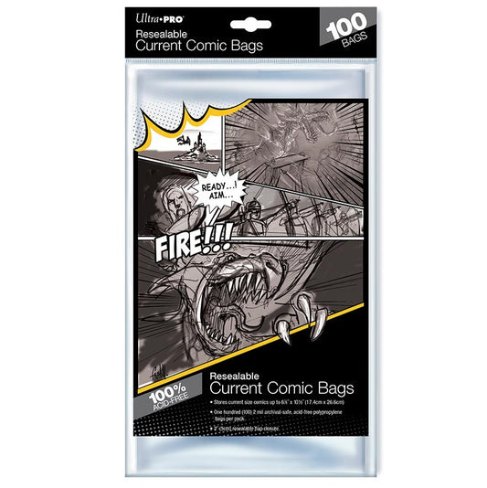 Ultra Pro Comics Bags Current - Resealable Pack of 100