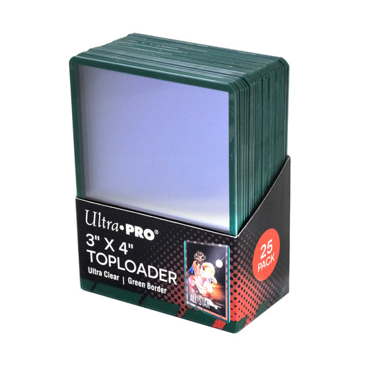 Ultrapro Toploader 25Ct Bord Vert 25pcs