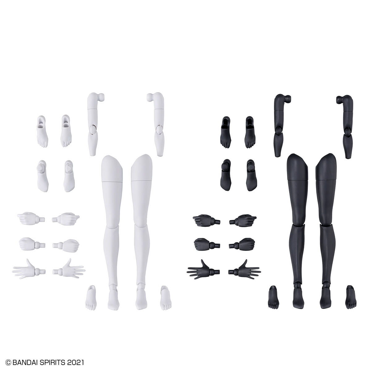 Pièces de corps en option 30MS, pièces de bras et de jambes (blanc/noir)