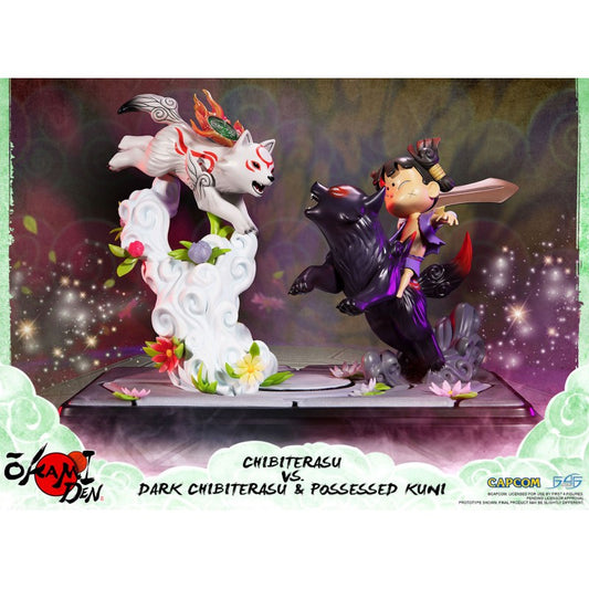 Okamiden statuette Chibiterasu vs. Dark Chibiterasu & Possessed Kuni 33 cm