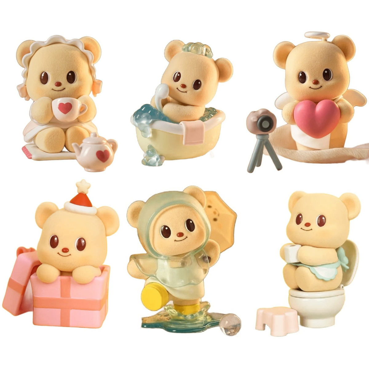 LEISURE TIME - DISPLAY OF 6 SOFT TOYS 10CM - MYSTERY BOX