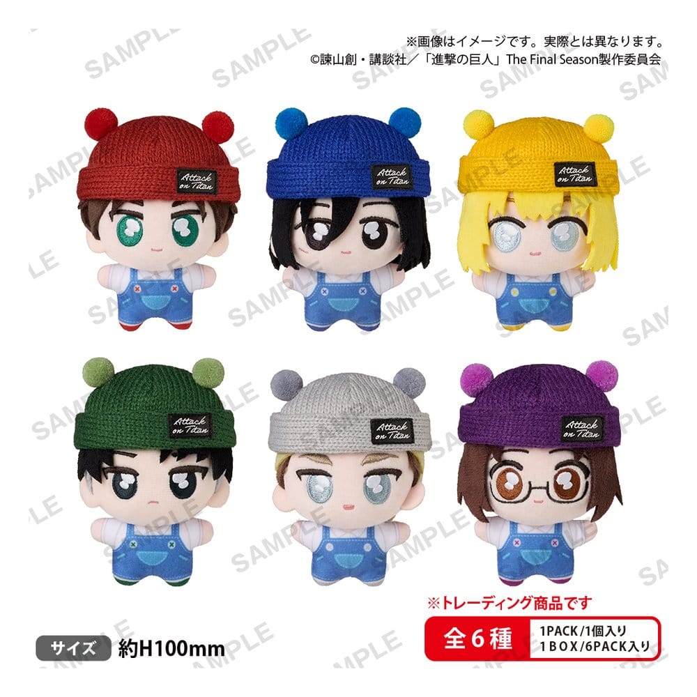 Attack on Titan tekutomo Plush Keychains Blind Box Display (6)