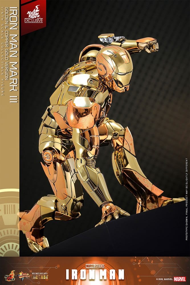 Iron Man Movie Masterpiece Diecast Action Figure 1/6 Iron Man Mark III (Golden & Copper Gold Version) Hot Toys Exclusive 33 cm