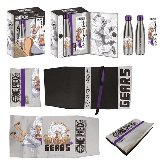One Piece Steel Bottle, Sticker, Book Cover Gift Set Gears