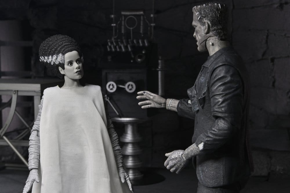 Universal Monsters 2-Pack Action Figure Bride of Frankenstein 90th Anniversary The Monster & His Mate (B&W) 18 cm
