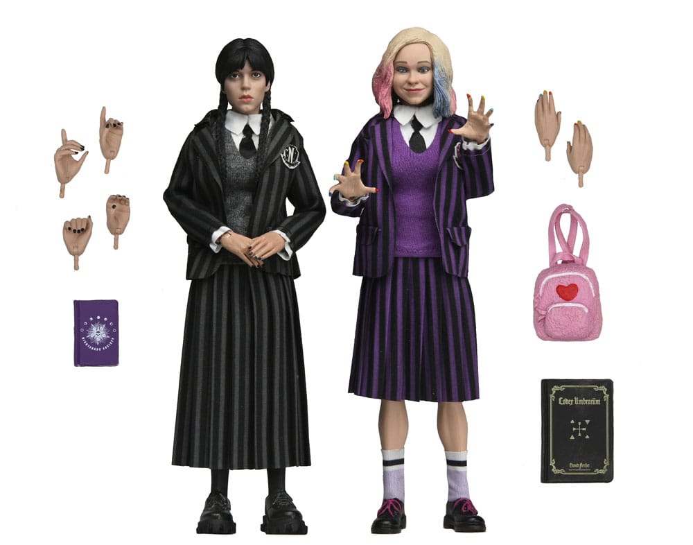 Wednesday Action Figures 2 Pack Wednesday Addams (Nevermore Uniform) and Enid 20 cm