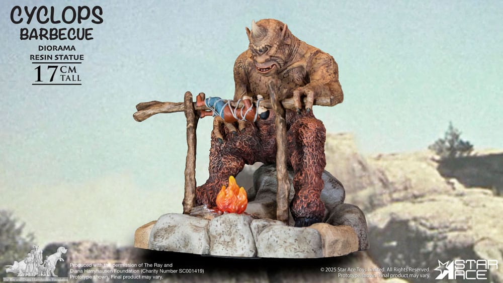 Ray Harryhausen Diorama 1/8 Cyclops Barbecue Scene 17 cm