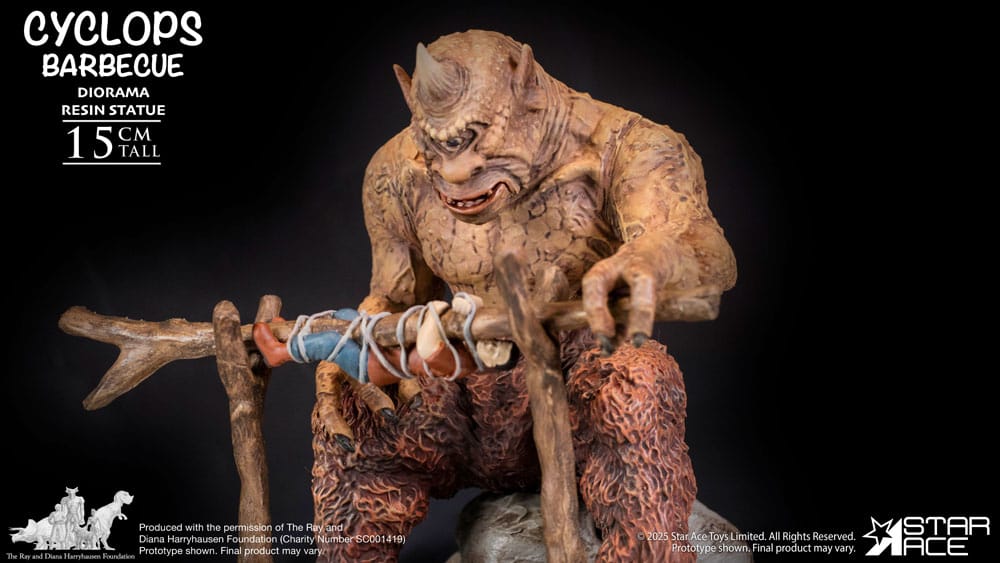Ray Harryhausen Diorama 1/8 Cyclops Barbecue Scene 17 cm