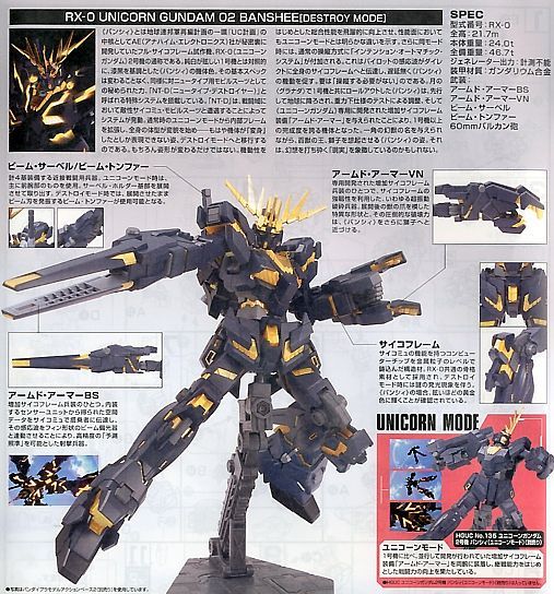 1/144 HGUC RX-0 LICORNE GUNDAM 02 BANSHEE (MODE DESTRUCTION)