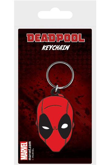 Porte-clés en caoutchouc Marvel Comics Visage de Deadpool 6 cm